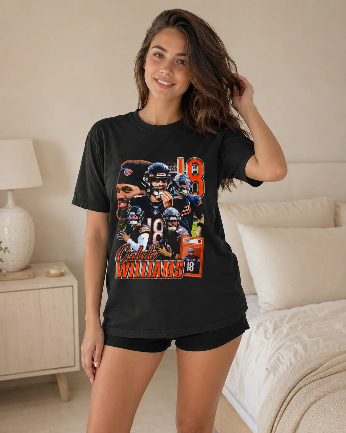 Caleb Williams Bears T-Shirt, Bold Quarterback Football Graphic Tee, Stadium Game Day Apparel, Gift for Chicago Fans and Sports Lovers