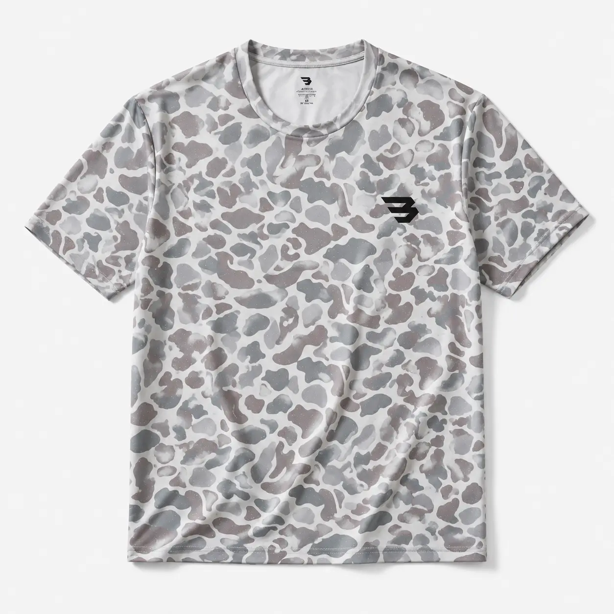 BURLEBO Men's Tactical Camo Shirt | Breathable Performance Tee | Gym Training Fishing Hiking Outdoor Wear