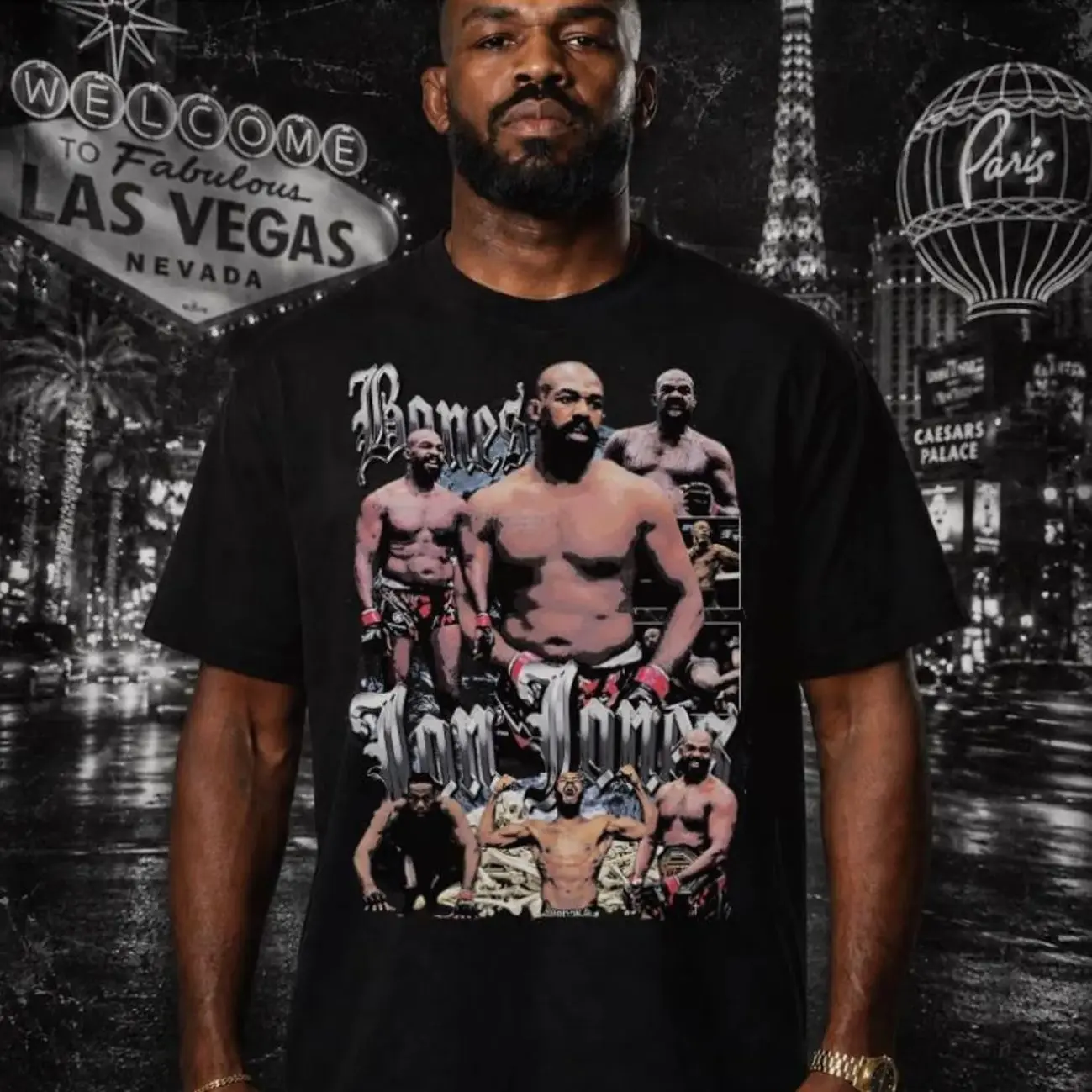 Jon Jones Vintage Ufc T Shirt, Bones Graphic Tee, Mma Champion Shirt, Fight Night Apparel, Mma Fan Gift, Combat Sports Tee