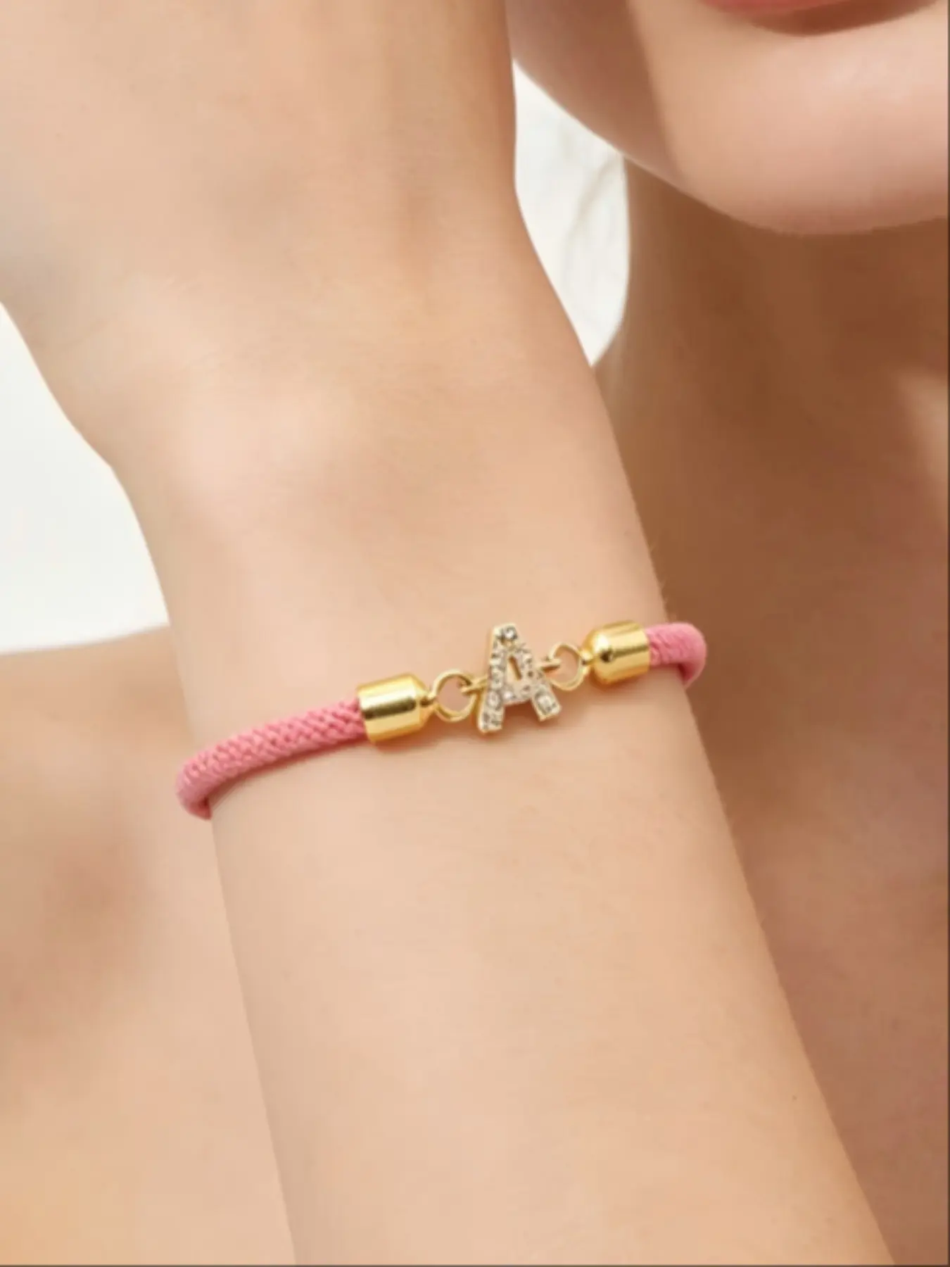 Micro Pave Zircon Alphabet Bracelet 26 Letters Adjustable String Trendy Jewelry Gift