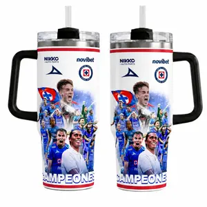 Stylish Cruz Azul Inspired Tumbler (30oz, 40oz) - La Máquina Blue White Liga MX Drinkware, Campeones Soccer Fan Cup, Mexican Football Game Day Gift for Fans, Straw Not Included Water Bottles