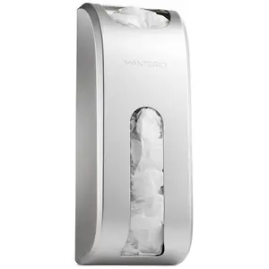 Manterio Plastic Bag Holder - Durable Plastic Wall Mount Kitchen Grocery Bag Storage Organizer Racks Installation