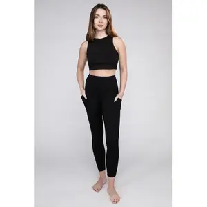 Brushed Microfiber Full Length Leggings fashionable denim