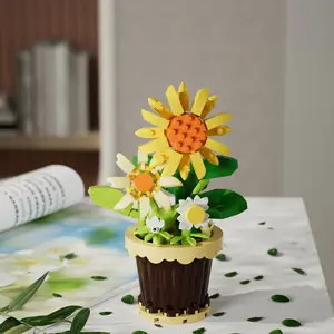 Mini Brick Flower Pot Plant, Never Fades Flowers, Building Block Toy, Adult Building Blocks, Home Decor, Office Decoration, Gift Idea