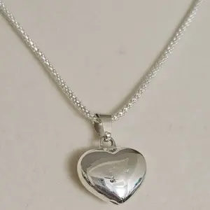 Women's 950 Silver Chain with Symbolic Heart Pendant, Romantic Jewelry Accessory