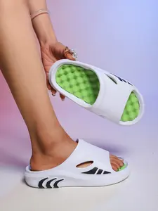 Fashion Couple Massage Slippers, Breathable Hollow Design, Soft Cushioned Sole, Colorblock, Suitable for Home and Outdoor Use