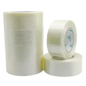 6 Reinforced ing Tape, 5.5Mil 2Inx 60Yds, Heavy Duty Fiber Strapping Adhesive aging Tape