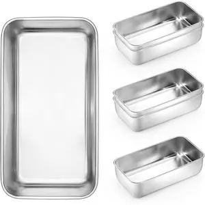 6 Pack Loaf Pans for Baking Bread, 9 x 5 Inch Stainless Steel Deep Meatloaf Toast Baking Pan Set