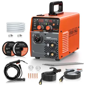 FEIFANKE 145A 110V Welder,4-in-1 Gas MIG/Gasless MIG/Stick/Lift TIG Welder Machine, IGBT Inverter Flux Core Welding Machine,Digital Display Synergy Control  ARC Stick welder