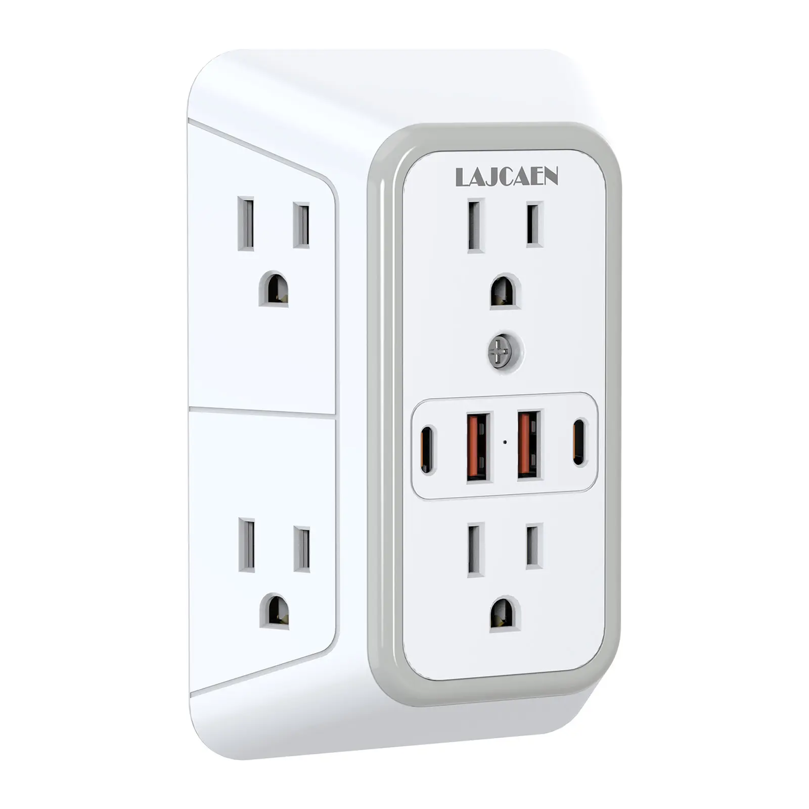 Multi Plug Outlet, USB Wall Charger, 6 Outlet Extender with 4 USB Charging Ports (2 USB C), Wall Plug Adapter Spaced for Home Travel Office