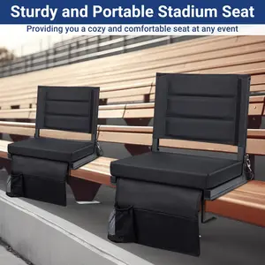 Portable Folding Chair Outdoor Camping Beach Chair Stadium Seat with Backrest for Hiking Picnic Festival Travel