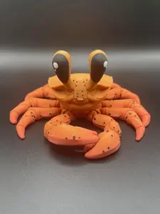 3d Printed Articulated Ghost Crab partially painted Decor Movable