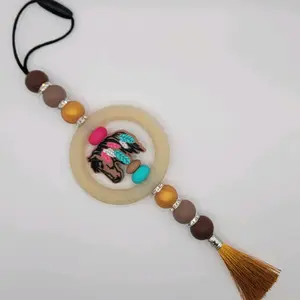 Horse with Feathers Car Charm for Car Decorations