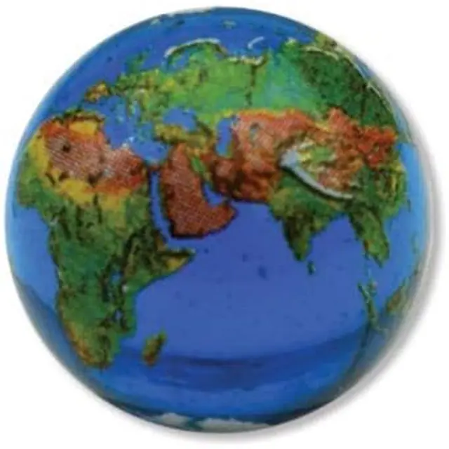 Shasta Geographically Accurate Glass World Globe - 0.9 inch Diameter