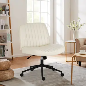 Height Adjustable Criss Cross Chair with Wheels / with No Wheels - Office Wide Swivel Home Office Desk Chairs Reading Chair