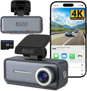 Road Witness 4K Mini Dash Cam Front for Cars with WiFi Voice Control Night Vision G-Sensor 24H Parking Mode Loop Recording 32GB Memory Card Supports 256GB Ultra HD 3840x2160 Resolution