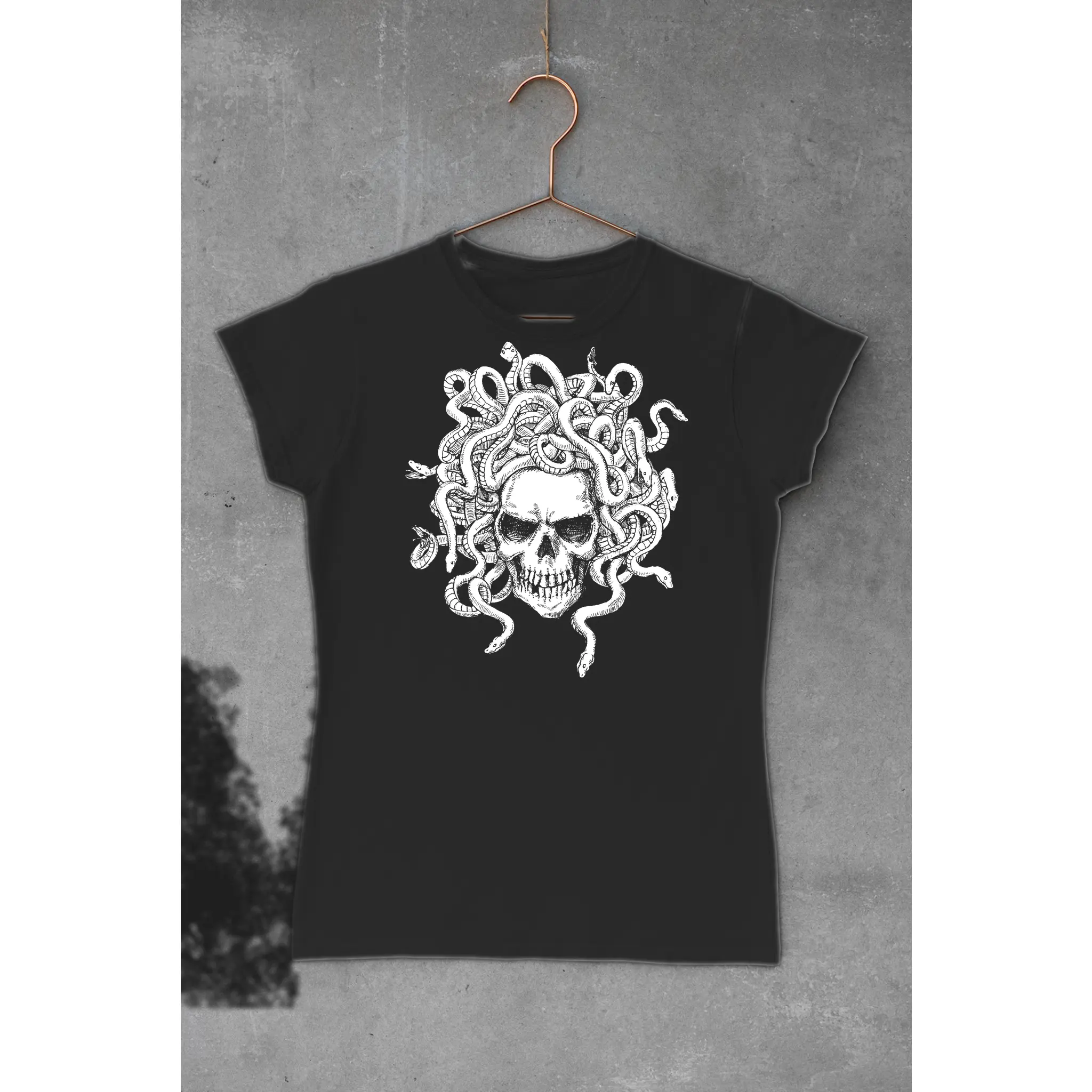 Medusa Skull DTF Sublimation Transfer for Custom Apparel Vibrant Creative Design on 100% Cotton Polyester Nylon Easy Application Cold Peel Method