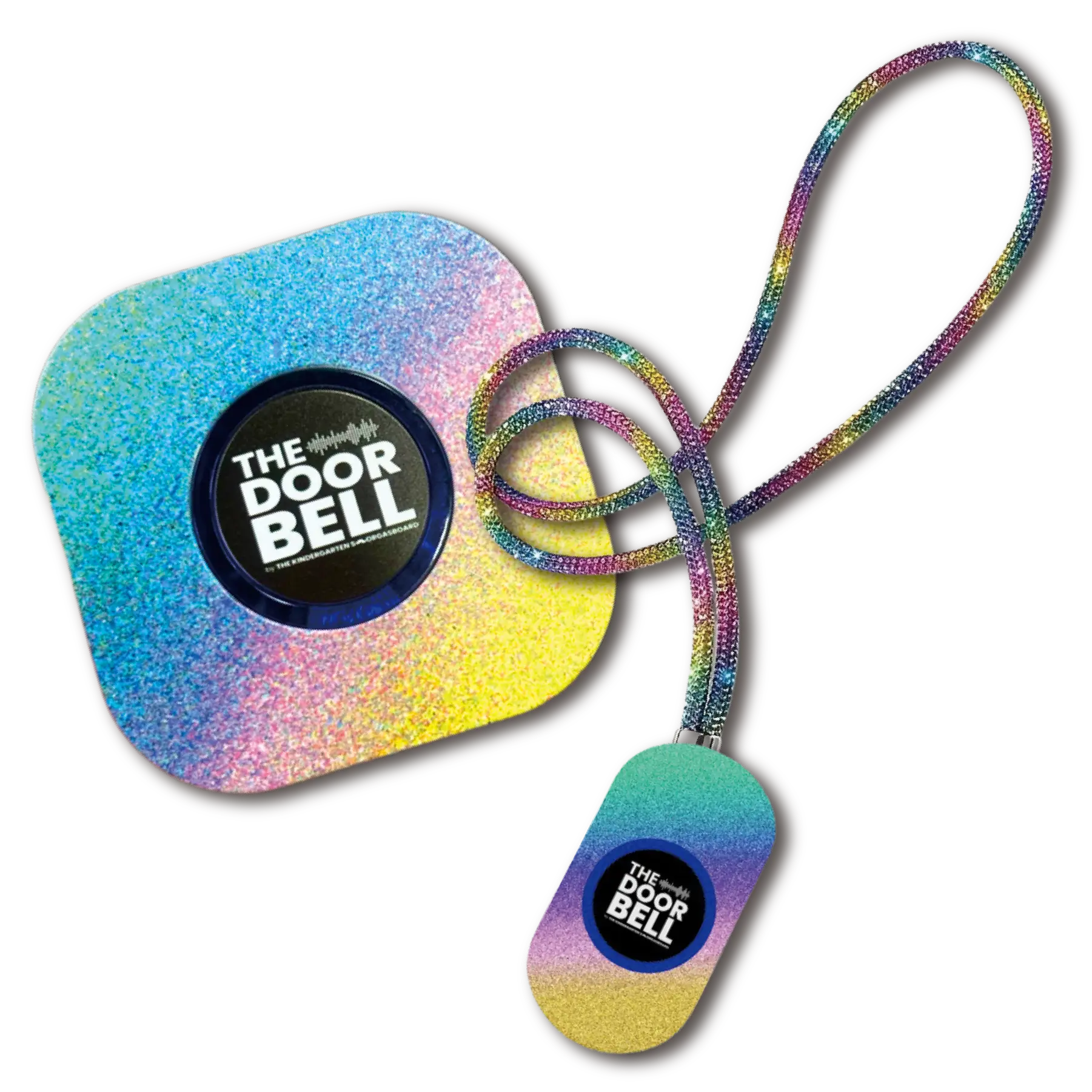 BERTEAU & CO. The Doorbell by TKS Wireless Classroom Management Tool with Sparkly Lanyard 4 Volume Controls & 38 Ringtones