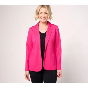 Tailored by Susan Graver Petite Sleek Ponte Blazer