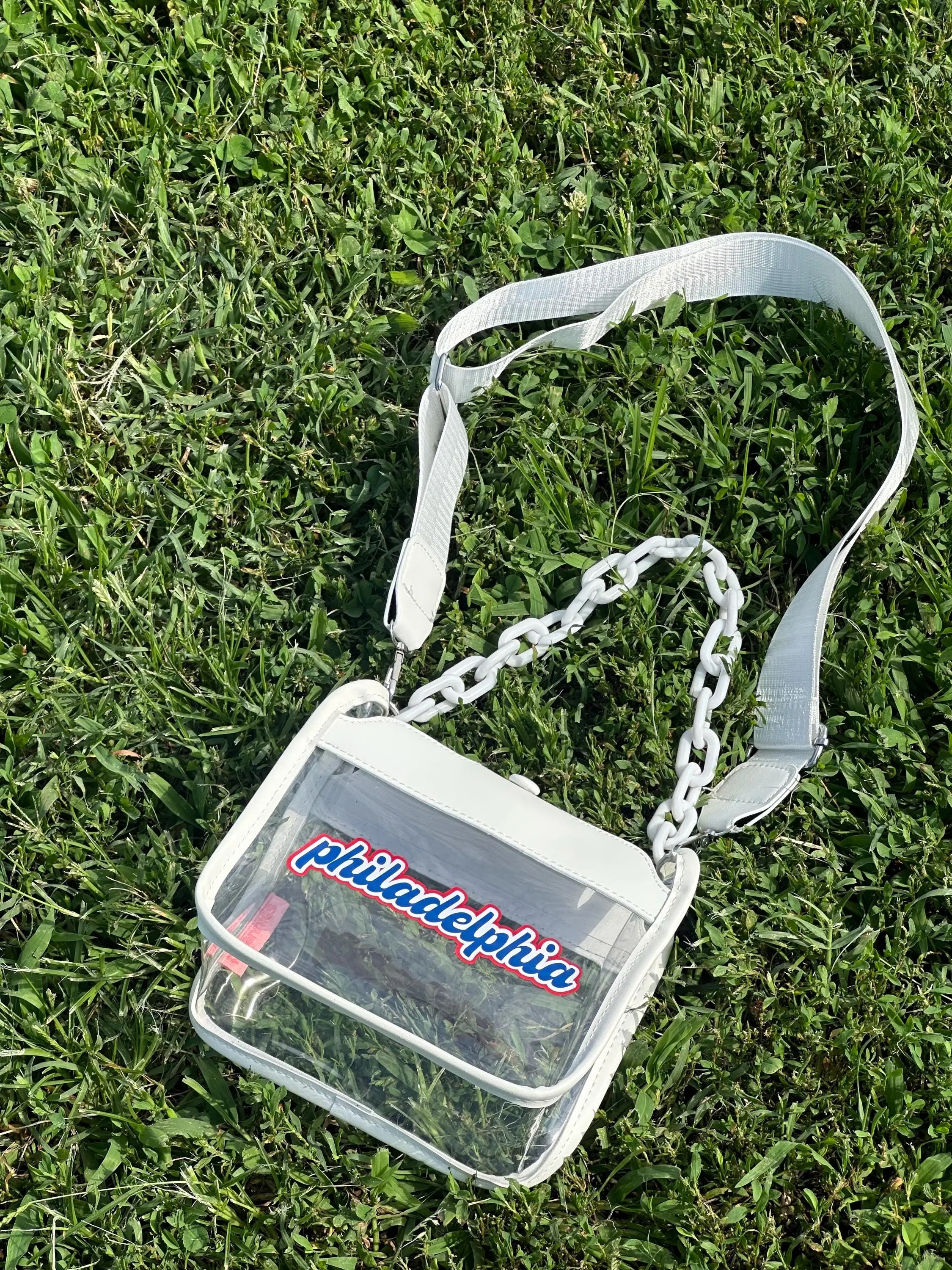 philadelphia White Clear Crossbody Bag | Blue