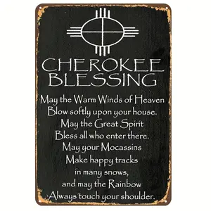 Decorative Signs & Plaques Inspired by the Blessed Metal Art Cards of Indian Native Americans, Blessed Signs for Home Decor, 8x12 Inch Rust Free Aluminum