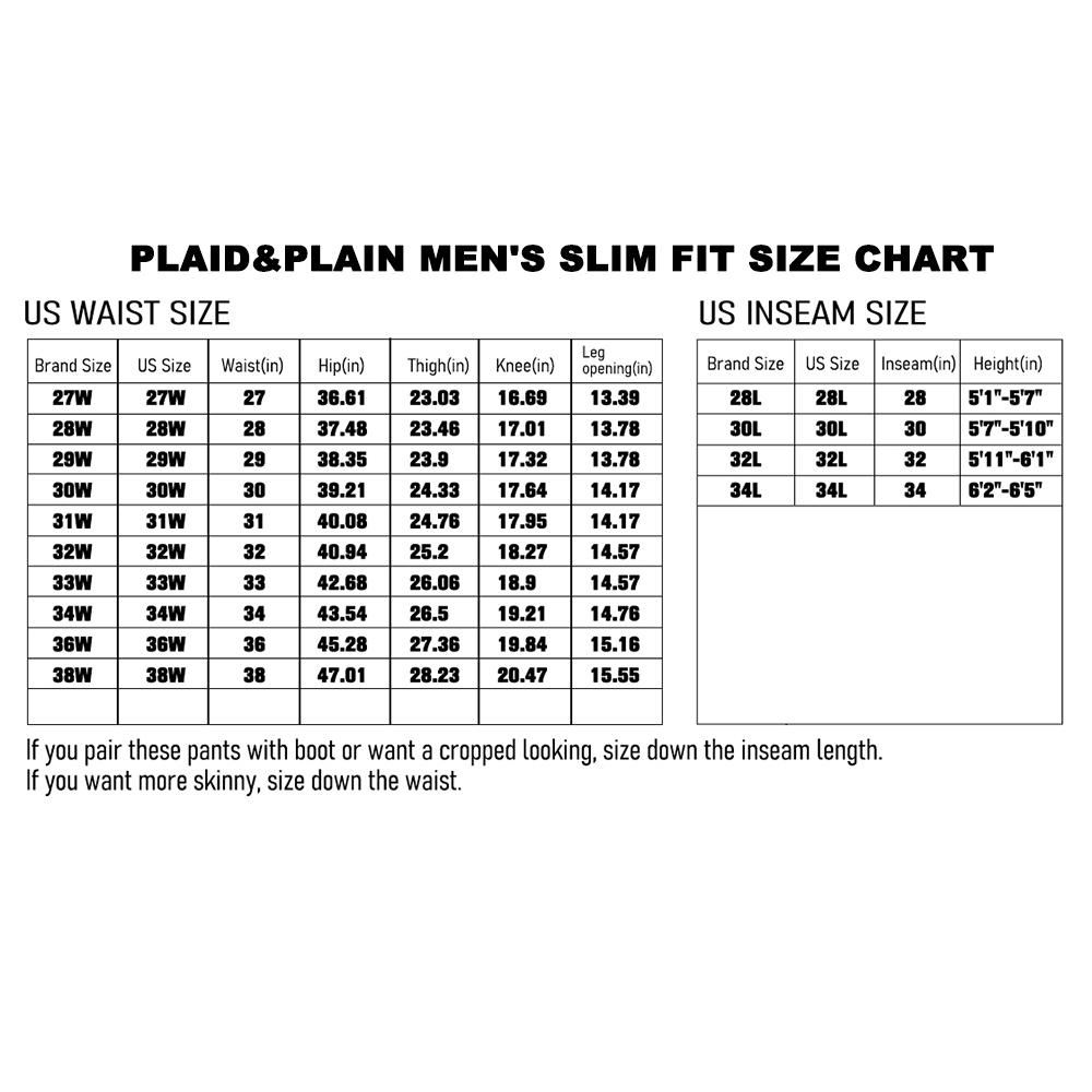 Plaid&Plain Men's Dress Pants Slim Fit Stretch Khaki Pants Menswear Wrinkle Free Men's Dress Pants