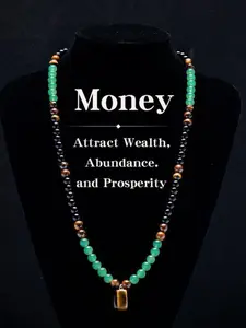 Prosperity Attraction Necklace with Long Chain Design, Quartz & Tiger Eye Money Bag Pendant Healing Crystal Stone, Ideal Gift for Anniversaries, Vacations, Parties, All Seasons
