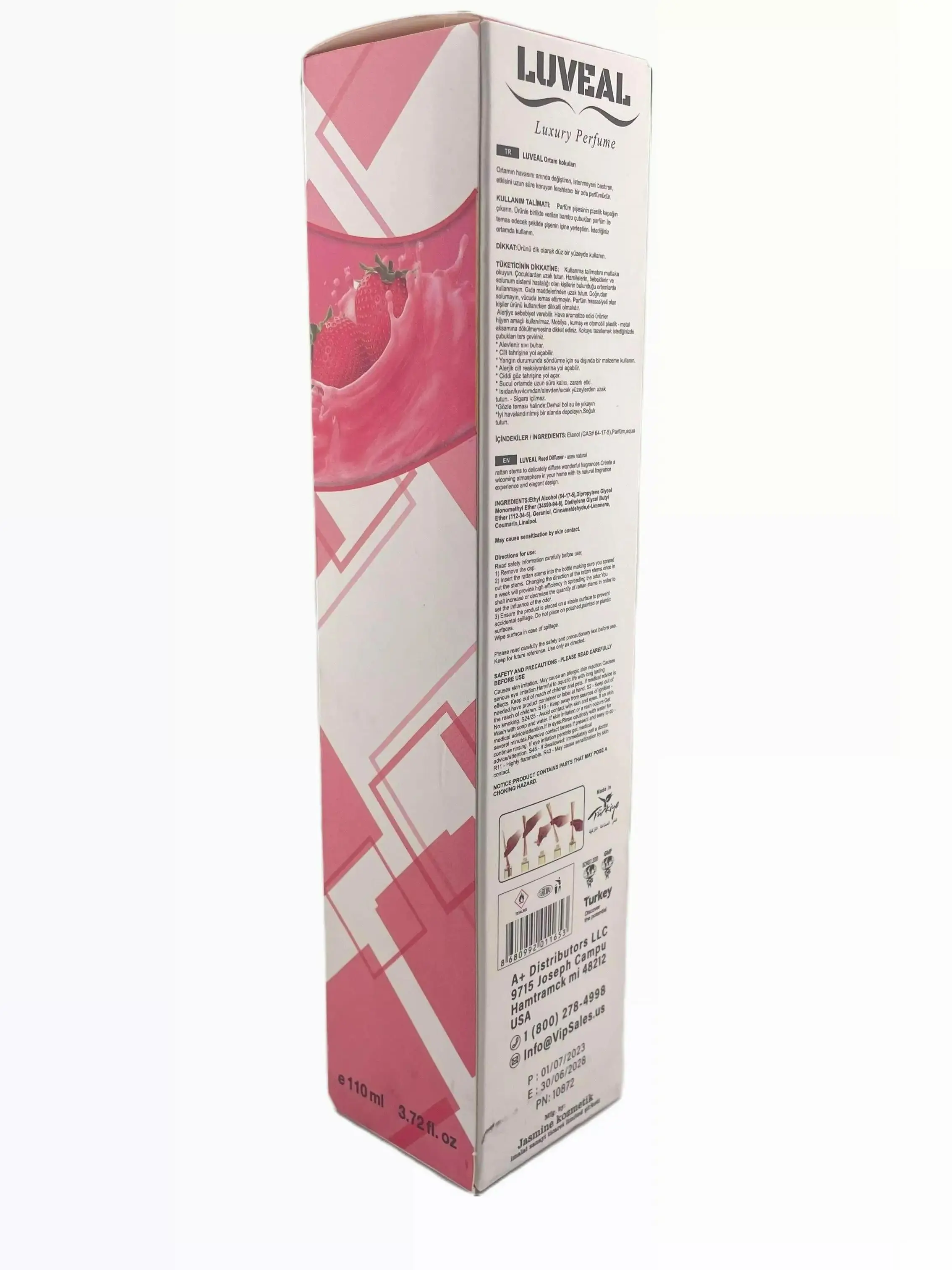 Strawberry Scented Diffusers - Luveal Reed Liquid Bedroom Long-lasting Decoration Gift