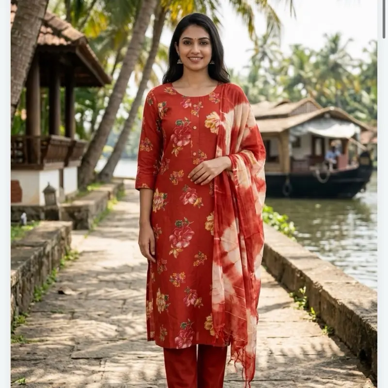 Cotton silk kurta set perfect for the casual wear fesrive season
