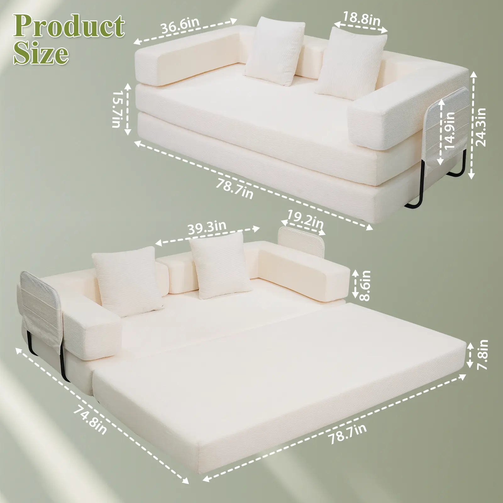 New-Two-Seater Sofa-White