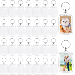 Acrylic Frame Keychain Set, Customizable Transparent Keychains, 5/10/20 Pieces, 2.16x1.5 Inches, Perfect Gift for Art Display