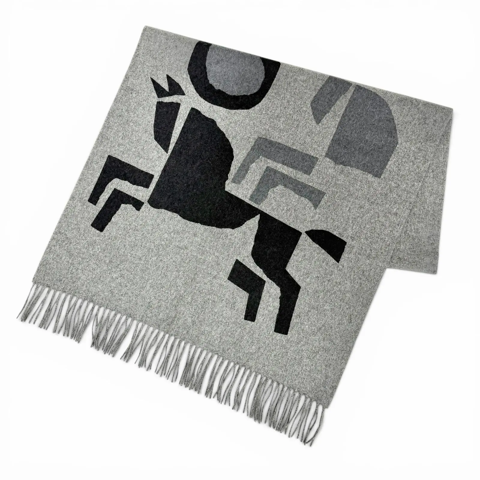 Pre-owned HERMÈS Cashmere Small Leather Goods Hermes Velki Love Large Shawl