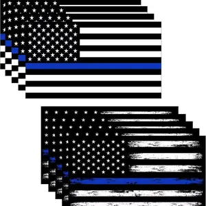 Thin Blue Line American Flag Pattern Car Sticker, Waterproof Vinyl Decal for Car, Truck Decals, Universal Car Sticker, Truck Windows, Bumpers, Windscreens, Windshield Sticker, Car Exterior Accessories, Vehicle Exterior Decoration