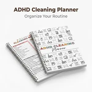 ADHD Cleaning Spiral Notebook, Office Stationery Household Chore Task Organizer for Home Cleaning Tracking & Habit Building