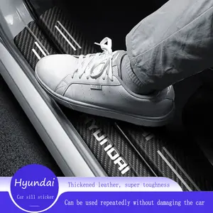 Car Door Sill Scuff Plate Anti-scratch Sticker Protector Strip For Hyundai Sonata Azera Coupe SantaFe Genesis Accent Accessories