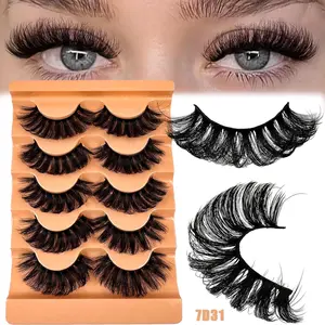 Luxurious Russian DD Curl Synthetic Mink Eyelashes, Natural Dramatic Soft Cross Reusable Fluffy Russian Striped Lashes, Beginner Friendly, Volumized False Eyelashes