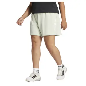 adidas Womens Inlin French Terry Drawstring Shorts Plus Training Casual Bottoms Casual - Green