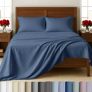 Moonlight Blue -Twin XL Sheet Set, 100% Extra Long Staple Cotton, 500 Thread Count Sateen Weave, 3 Piece Set, California Design Den