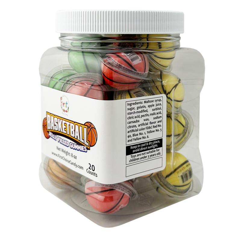 BASKETBALL BALL JELLY FILLED GUMMIES 20 PIECES Soft Snack Candy