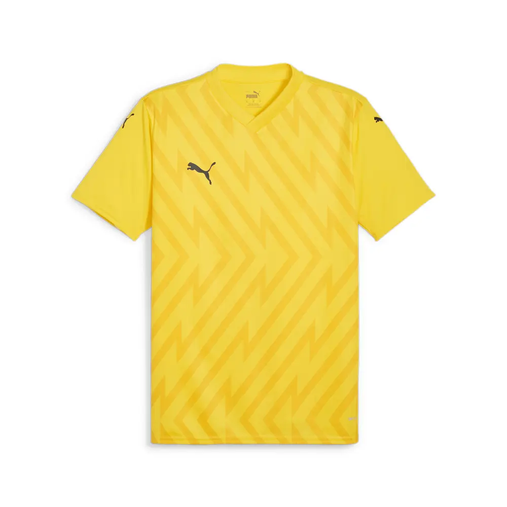 PUMA Mens Teamglory V-Neck Short Sleeve Jersey Casual - Yellow