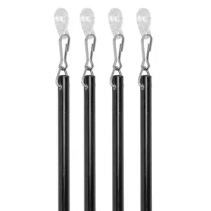 3/8" Fiberglass Baton with Snap and Adaptor 48", Black - 4PC