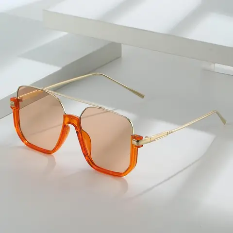 Unisex Simple Style Square Frame Sunglasses, Trendy Casual Sunglasses, Stylish Glasses for Everyday Use, Fashion Accessories for Outdoor Activities, Trendy Fashion Shades