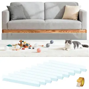 18 Pack Under Couch Blocker, Under Bed Blocker for Pets, Prevents Items from Going Under Furniture, Length Adjustable, Comes with Specialized Tape, Easy to Install, No Residue After Removal (2.4" H)