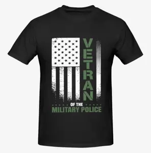 [Graphic Tee] Proud MP Military Police Veteran | #OOTD Soft Cotton Breathable Men's T-Shirt, Comfortable Cool Sweat-Absorbent Defender of Freedom Top, Green Line USA Flag Design, Ideal for Streetwear & Daily Outfits