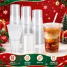 Disposable 16oz PET Plastic Cups with Lids and Straws (50/100 Sets) - 50 Sets Option, Easy to Use and Clean Disposable Tableware for Cold Drinks, Birthday, Party Events