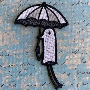 3.5" Oyasumi Punpun Umbrella Embroidered Iron on Patch