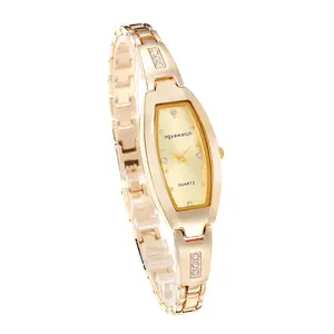 Women Tonneau Rectangular Watch – Dainty Analog Quartz Zircon Markers Ladies Petite Detachable Stainless Steel Strap Wristwatch