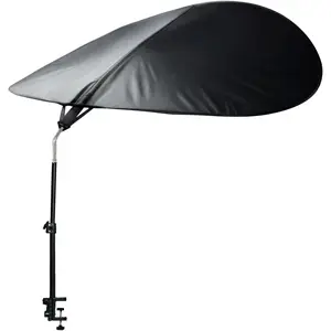 Office Cubicle Desk Shade Anti-Glare Cover Light Sensitive Professionals Cubicle Light Blocker for Workspaces Desk Canopy 39" Sector Shading Light Shade with Clamp(Black)
