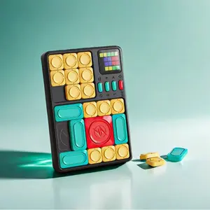 Educational game Huarongdao (Chinese sliding puzzle) for children: intelligent sliding puzzle with building blocks, a logic thinking machine. A gift for boys and girls on birthdays, Halloween, and Christmas. Montessori Puzzles Gift