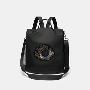 Women's Rhinestone Soft Leather Backpack 2026 New Fashion Versatile Colorblock Small Bag, Trendy Korean Style Shoulder Bag
